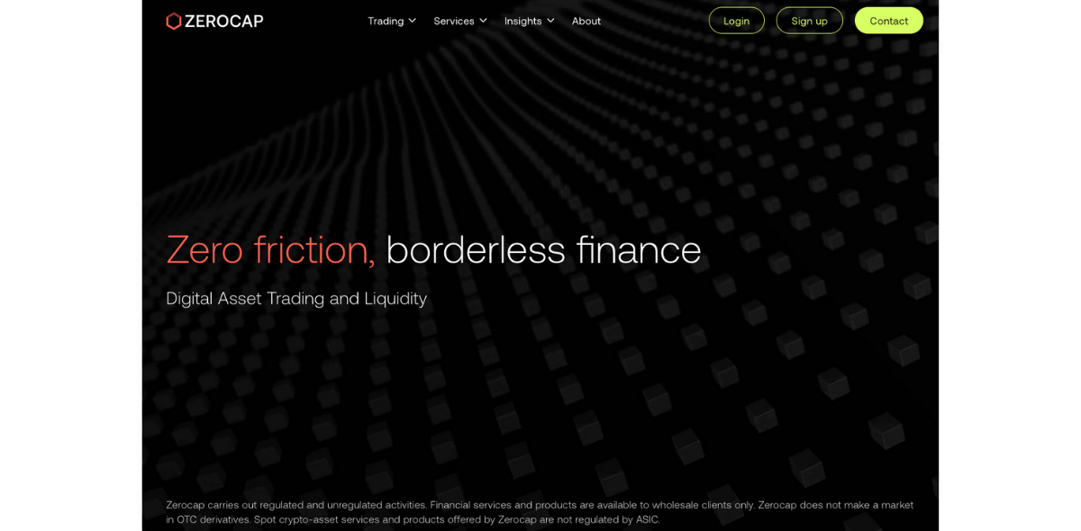 Zerocap Homepage