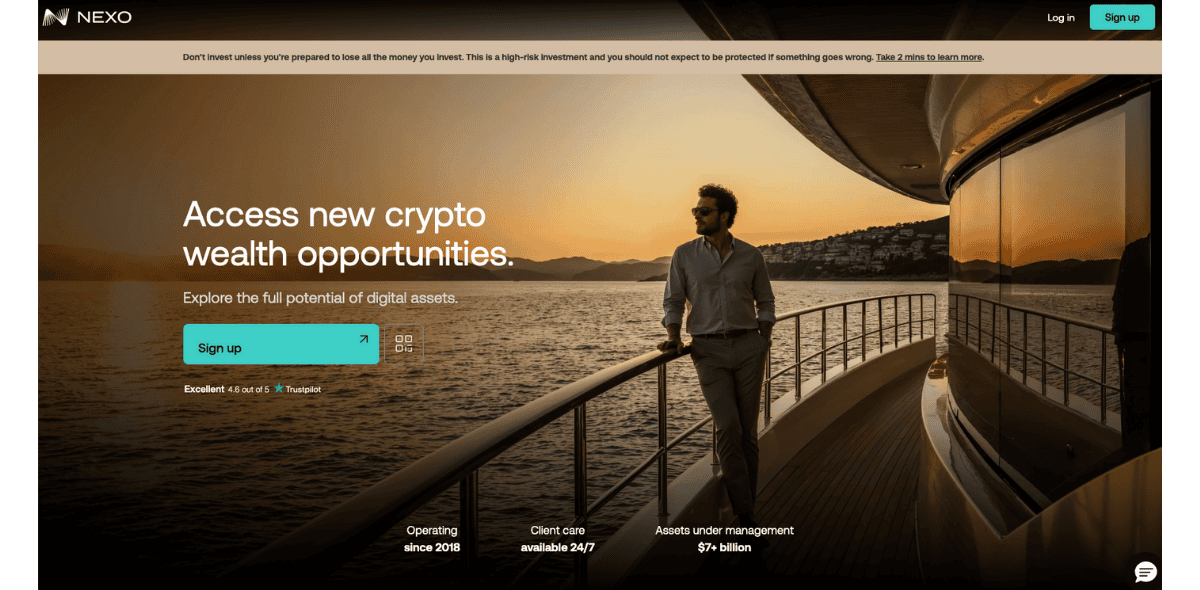 Nexo Homepage